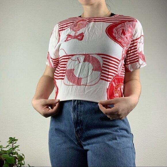 Vintage 80s nautical top   - Picture 1 of 4